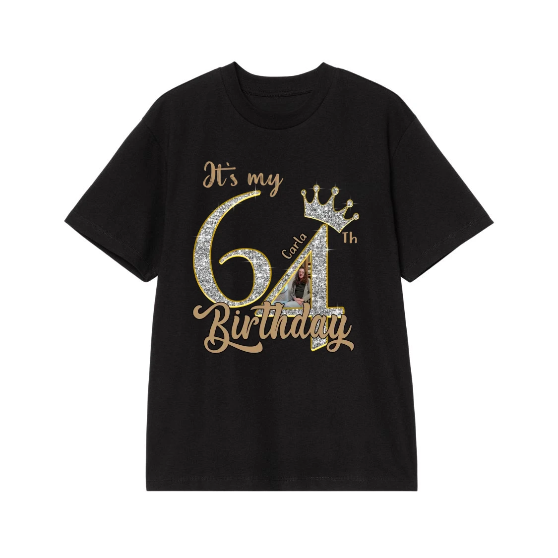It'S My 64th Birthday Personalized Photo And Name T-Shirt