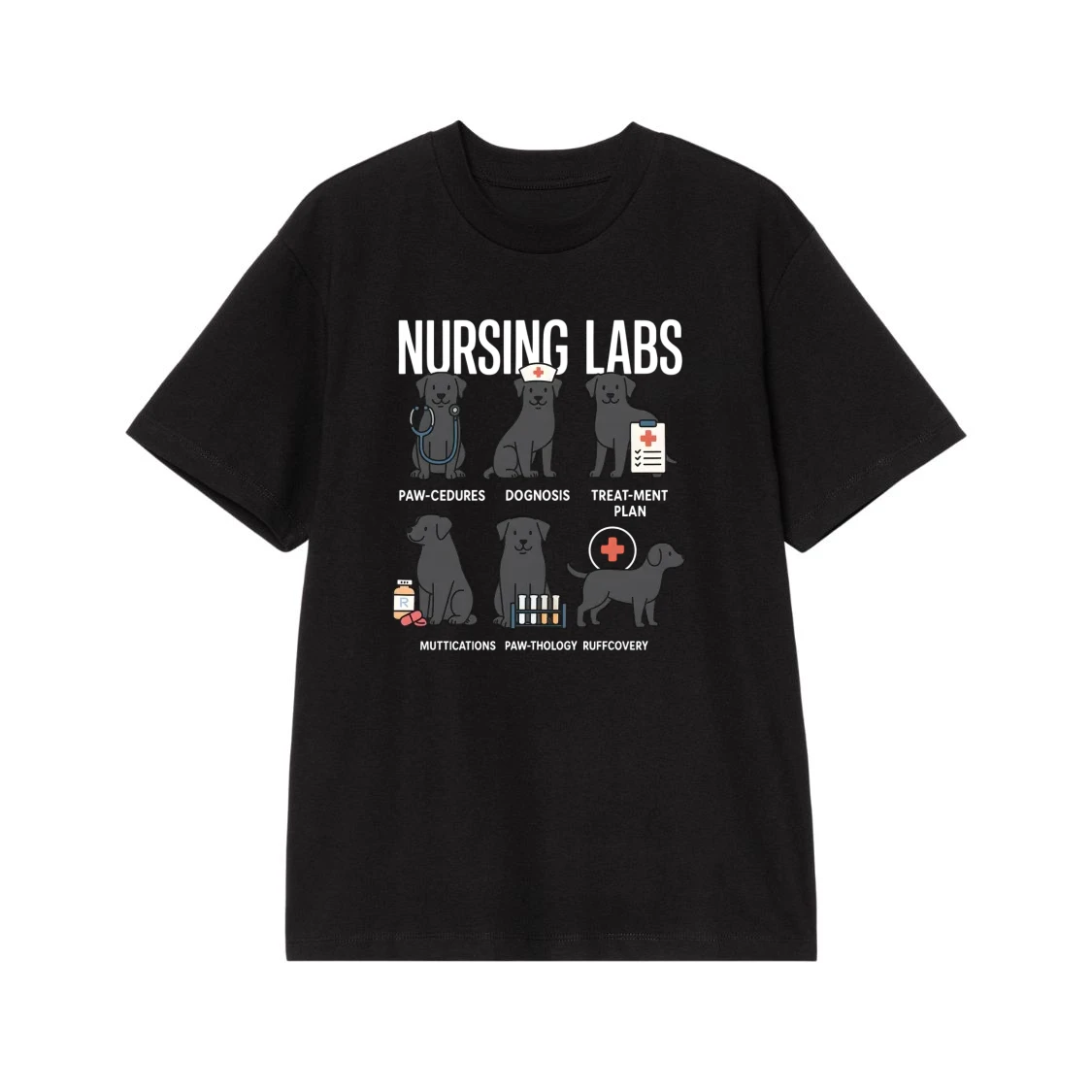 Nursing Labs Funny Labrador Retriever Medical Puns T-Shirt