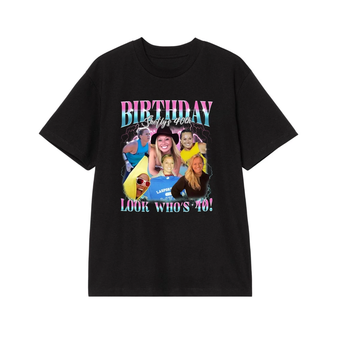 Custom Photo 40th Birthday Retro Collage T-Shirt