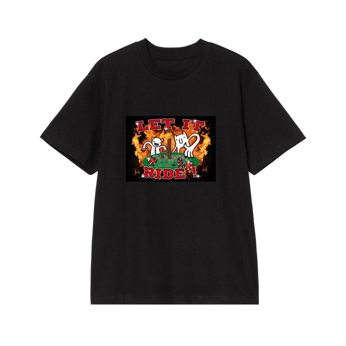 Let It Ride Funny Cartoon Cats Playing Craps At Casino T-Shirt