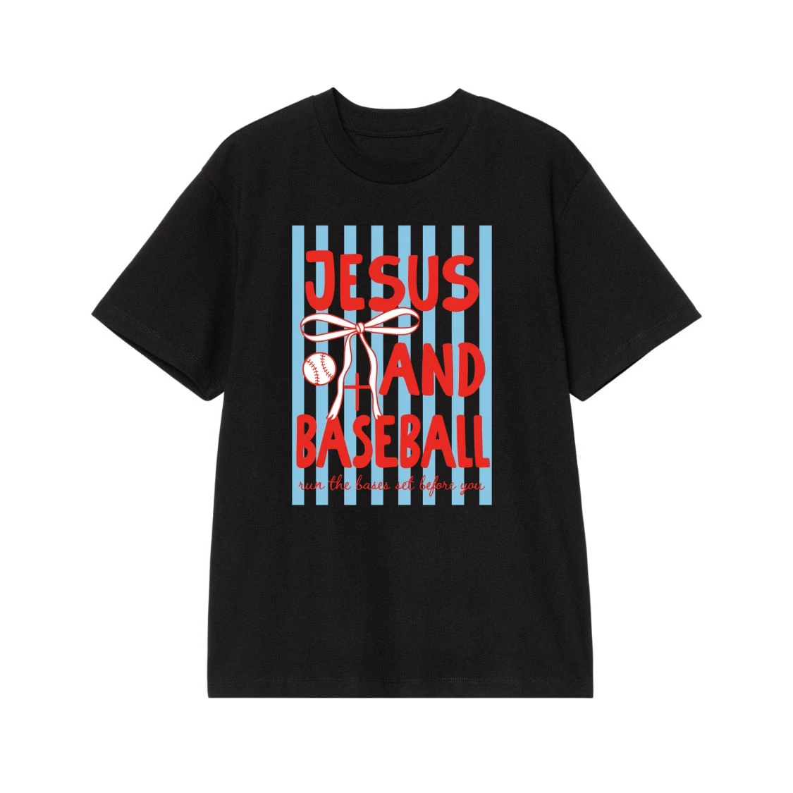 Jesus And Baseball Run The Bases Set Before You T-Shirt