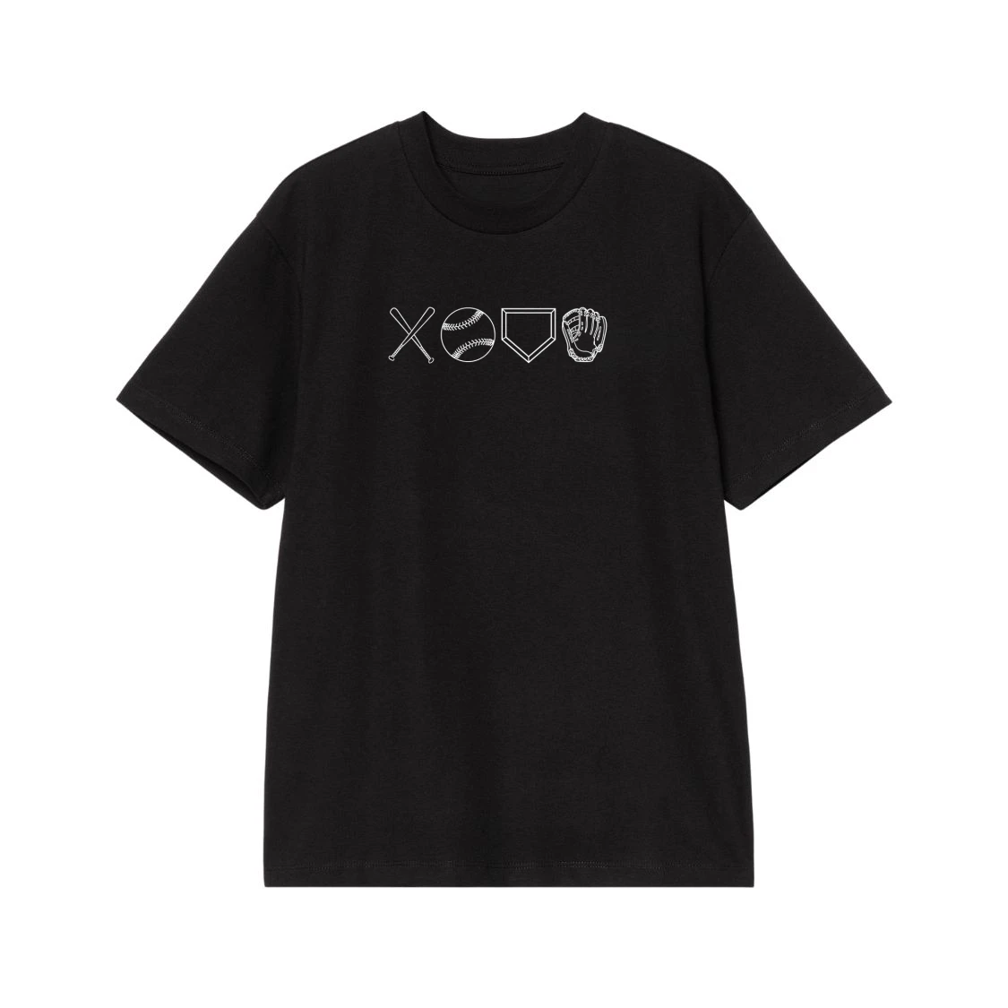 Baseball Icons Line Art T-Shirt