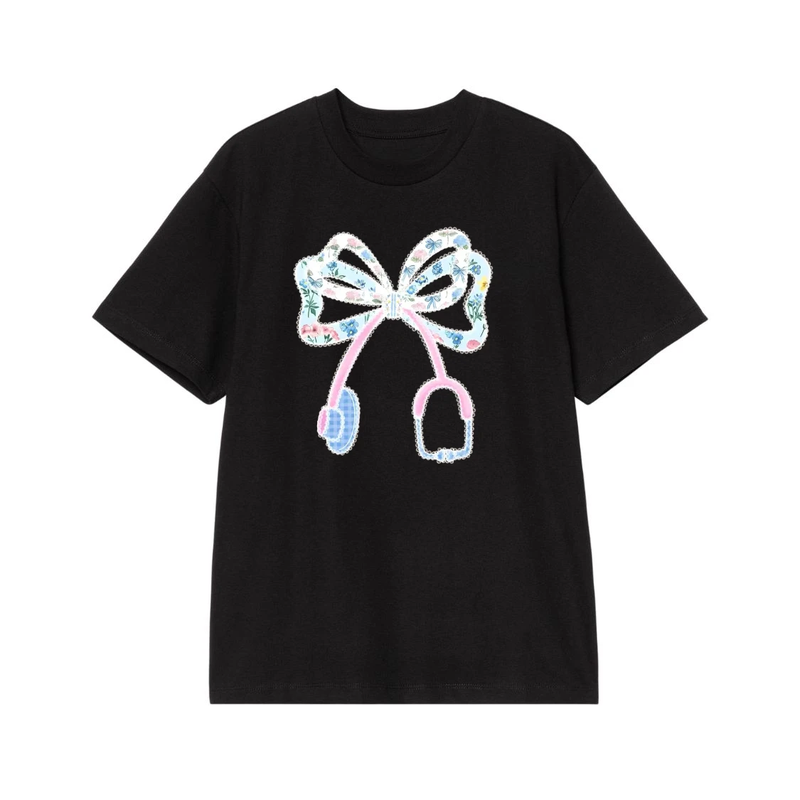 Floral Bow Stethoscope Nurse Graphic T-Shirt
