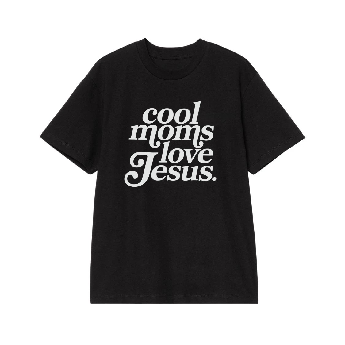 Cool Moms Love Jesus Retro Font T-Shirt