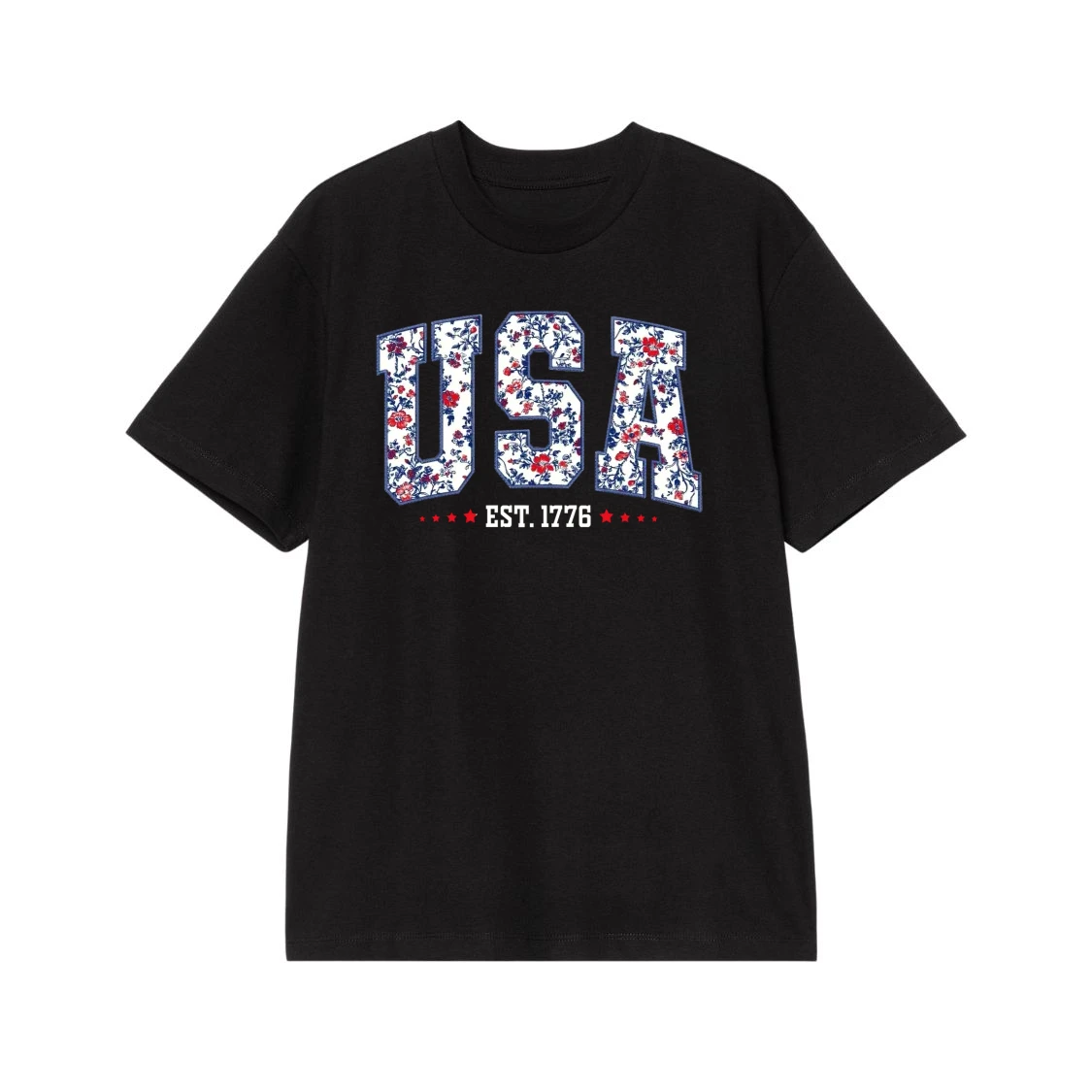 Usa Est. 1776 Floral Print Patriotic Sweatshirt