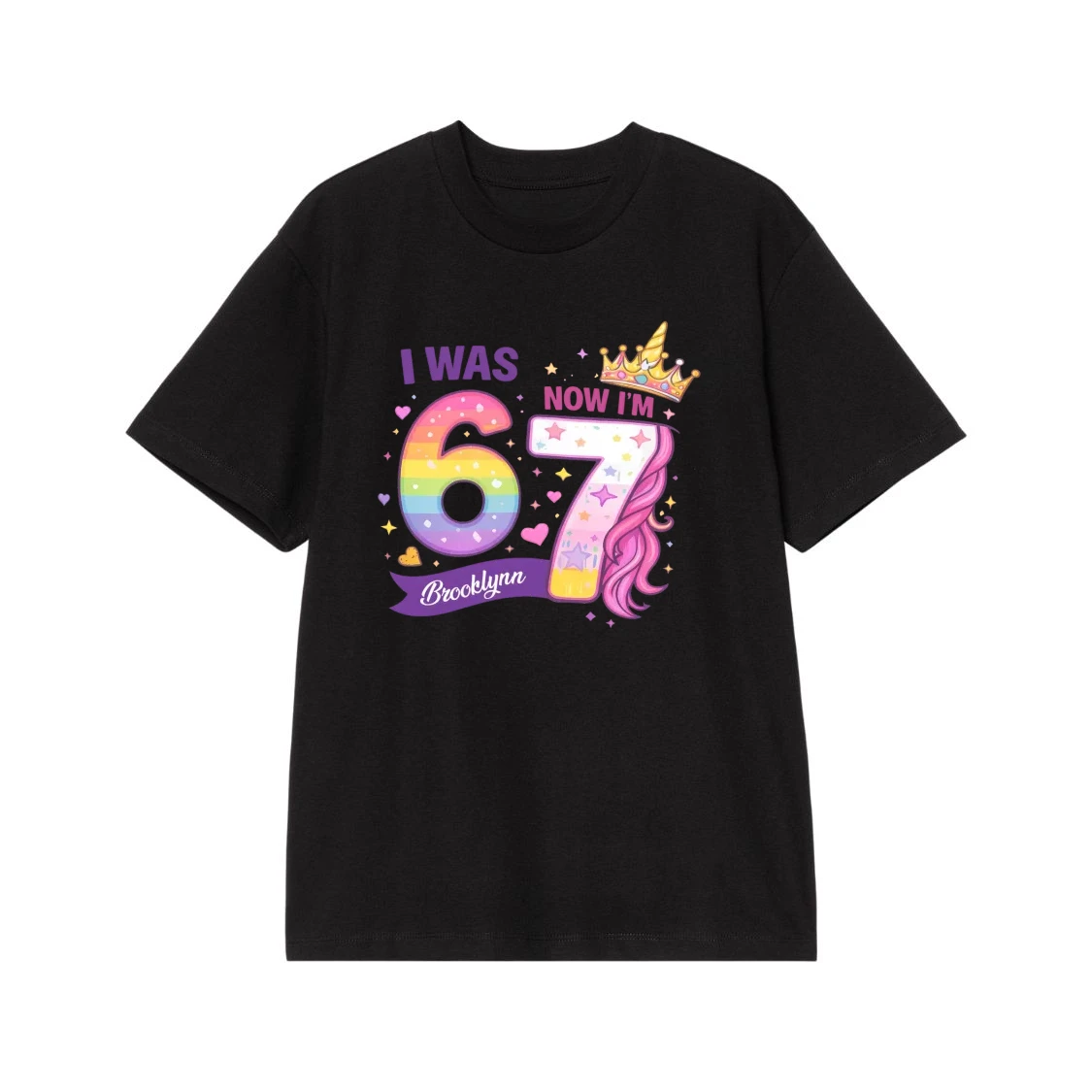 I Was 6 Now I'M 7 Unicorn 7th Birthday Personalized Shirt