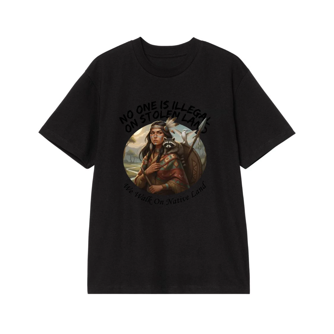 No One Is Illegal On Stolen Land, We Walk On Native Land T-Shirt