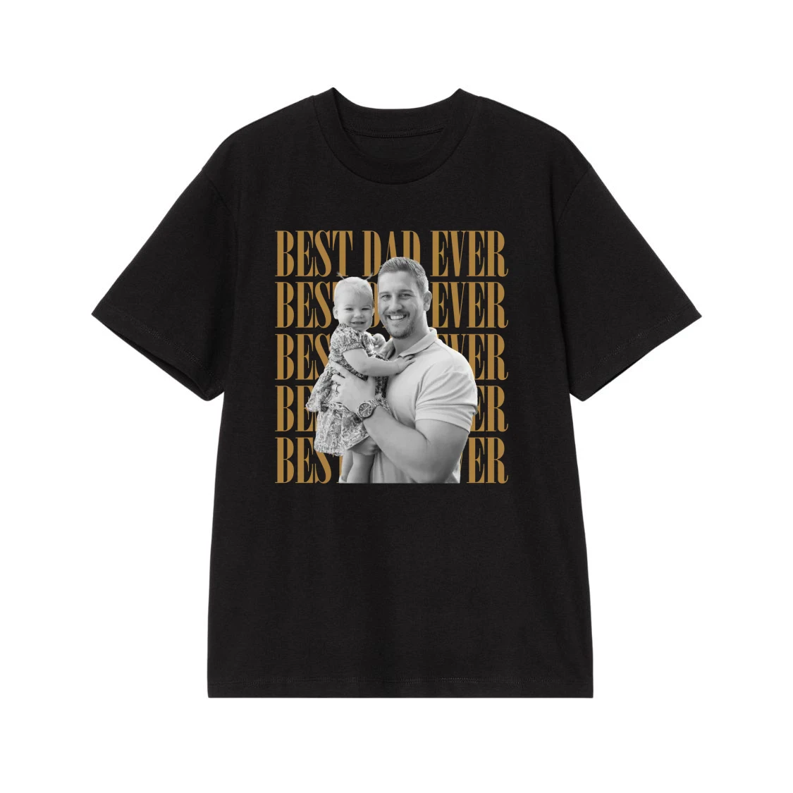 Best Dad Ever Custom Photo Vintage Style T-Shirt