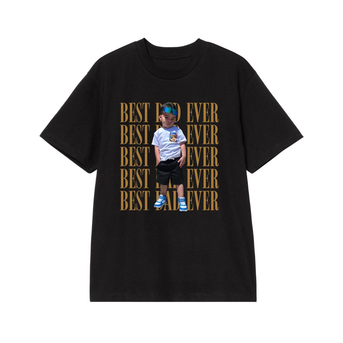 Custom Photo 'Best Dad Ever' Vintage Style T-Shirt