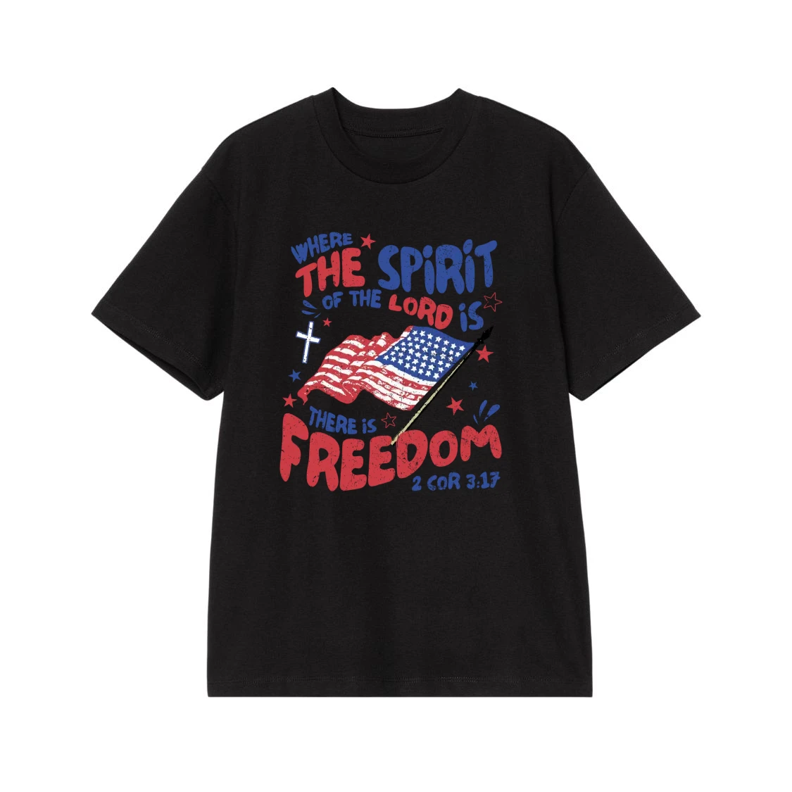 Where The Spirit Of The Lord Is There Is Freedom Bible Verse T-Shirt