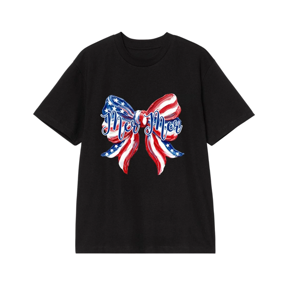 Mermer Patriotic American Flag Painted Bow