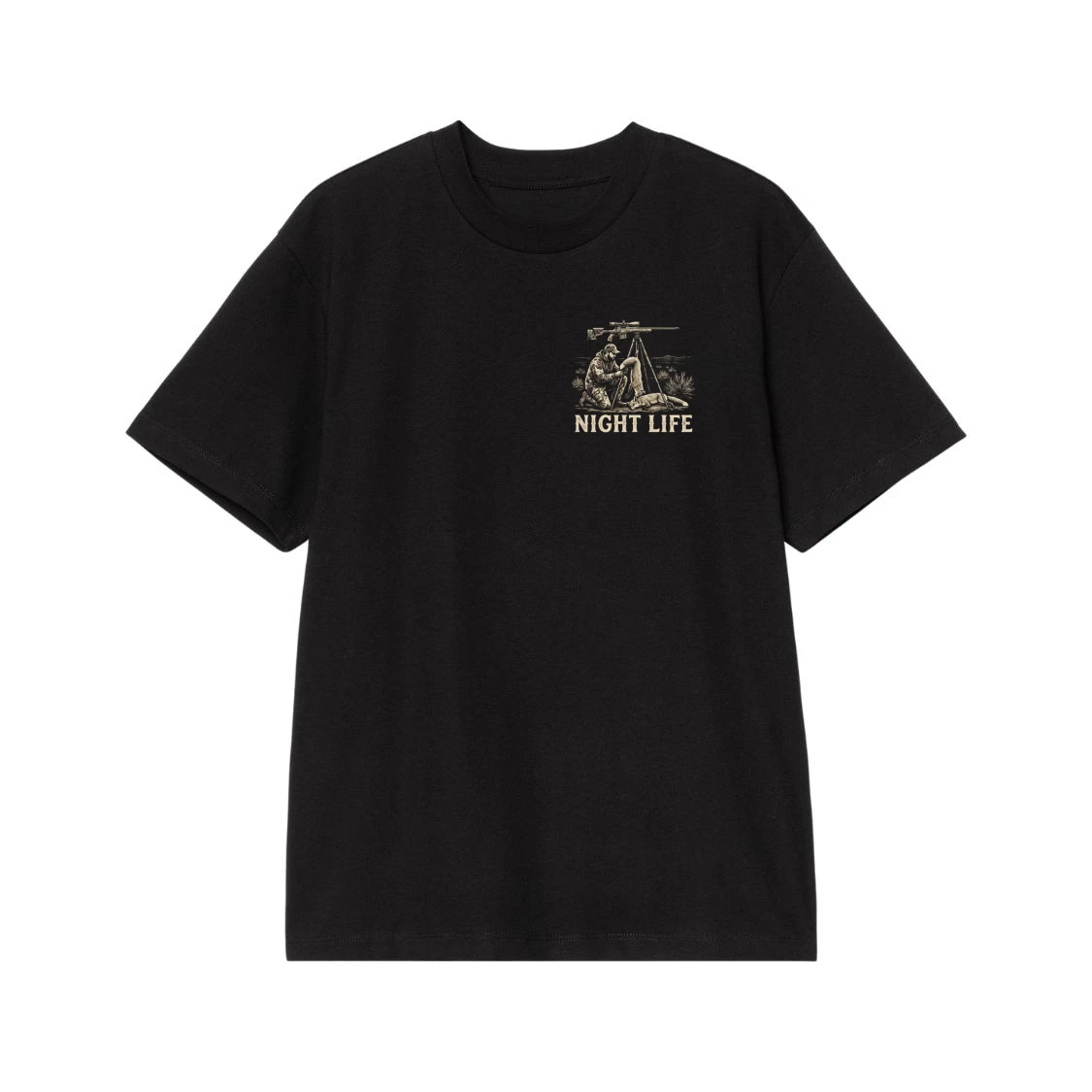 Night Life Coyote Hunting Sniper Rifle T-Shirt