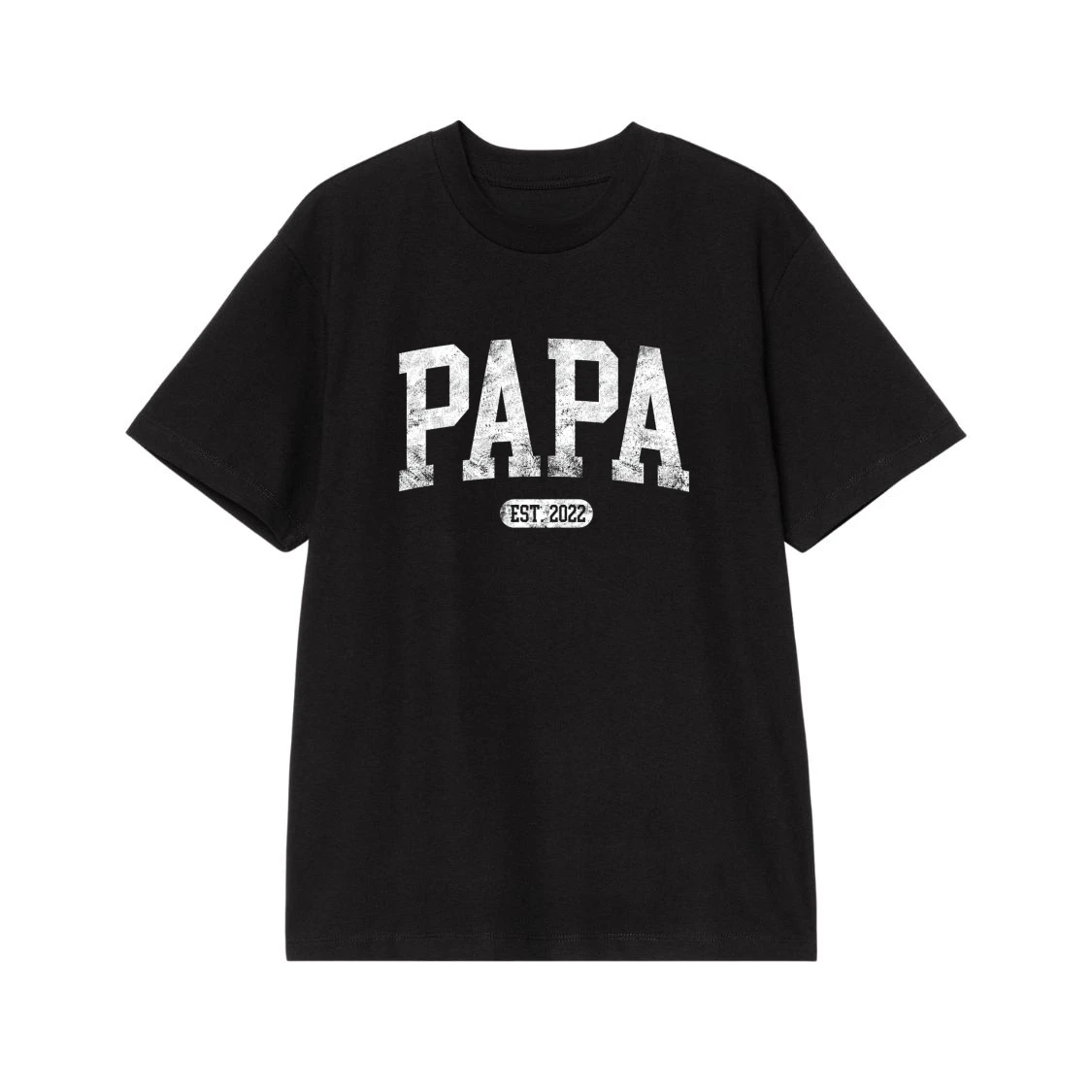 Papa Est 2022 Distressed Varsity Font For New Dad