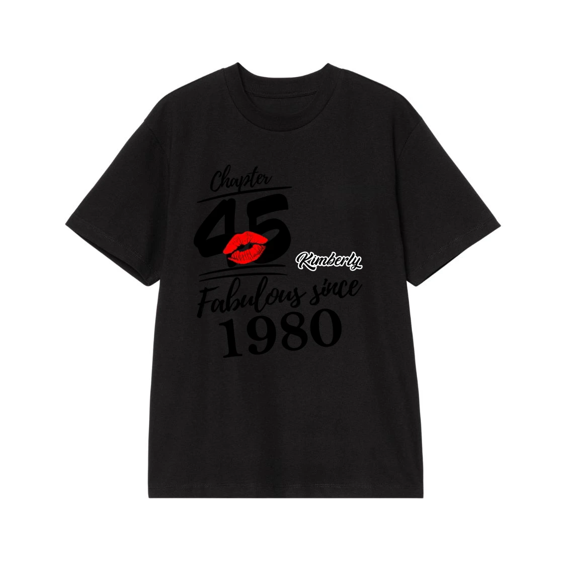 Chapter 45 Fabulous Since 1980 Custom Photo Birthday T-Shirt