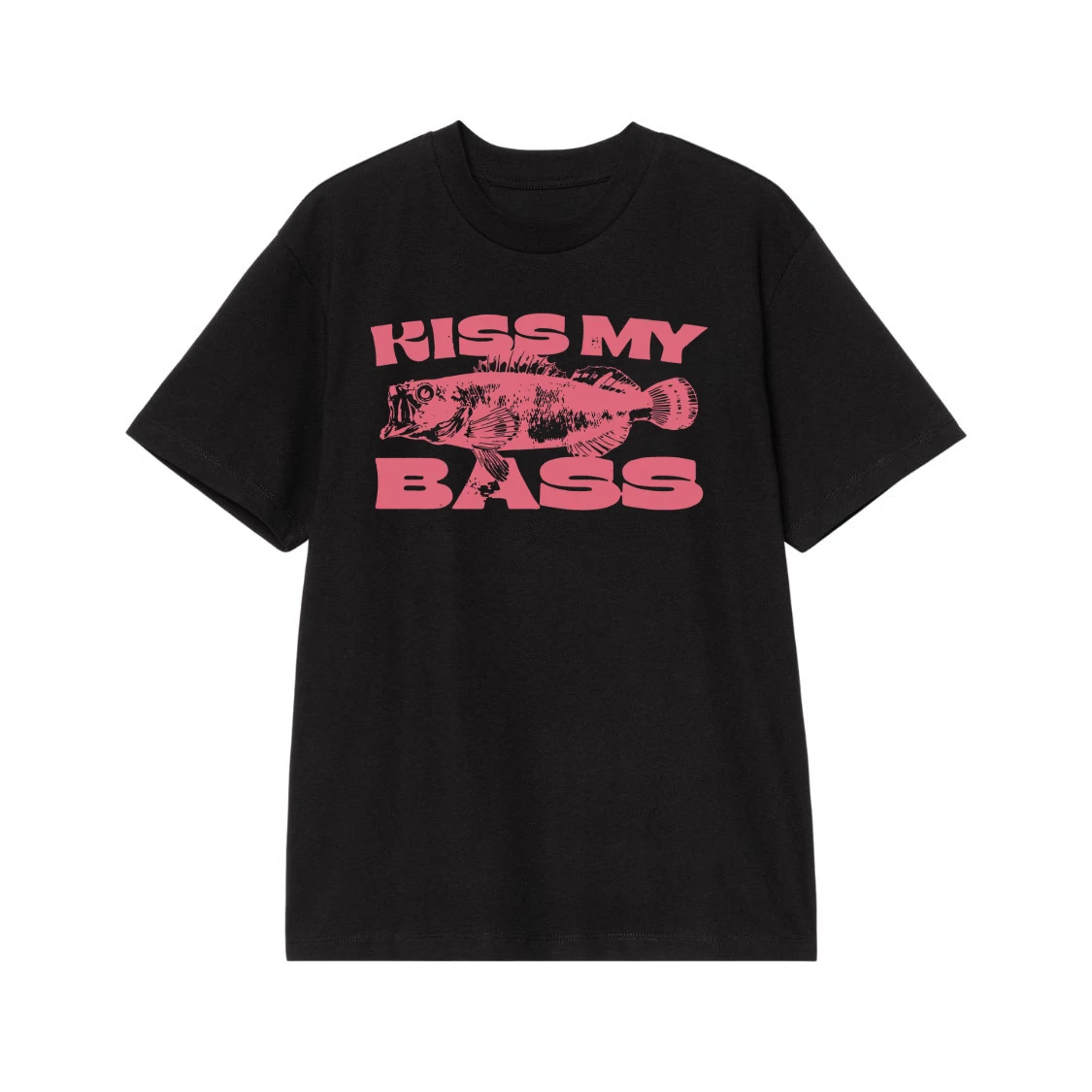 Kiss My Bass Funny Fishing Pun T-Shirt