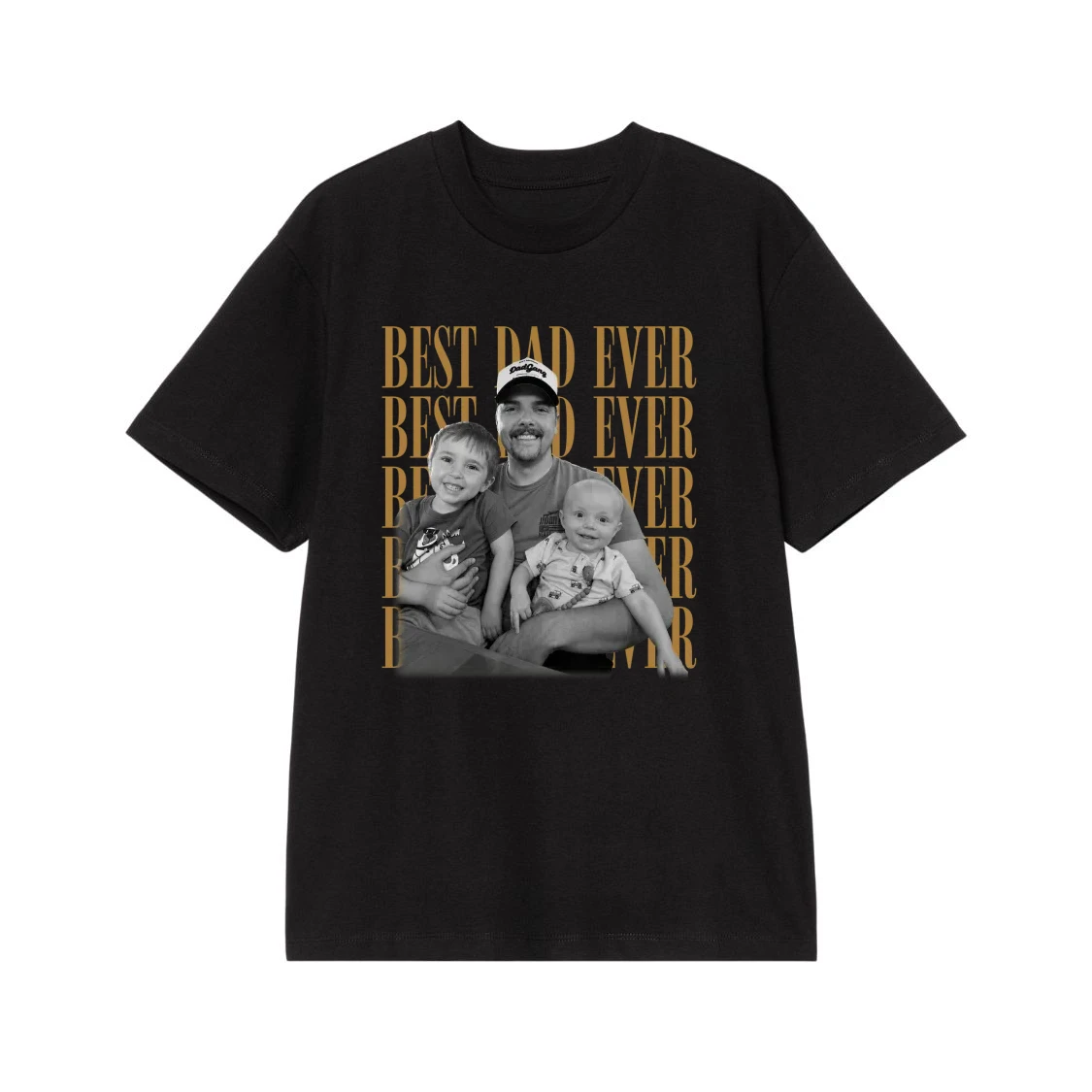 Best Dad Ever Custom Photo Vintage Style T-Shirt