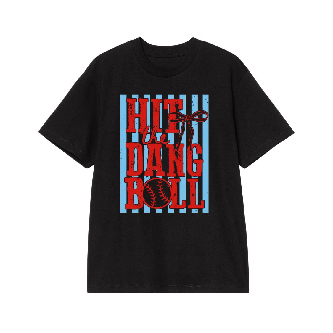 Hit The Dang Ball Funny Baseball Graphic T-Shirt