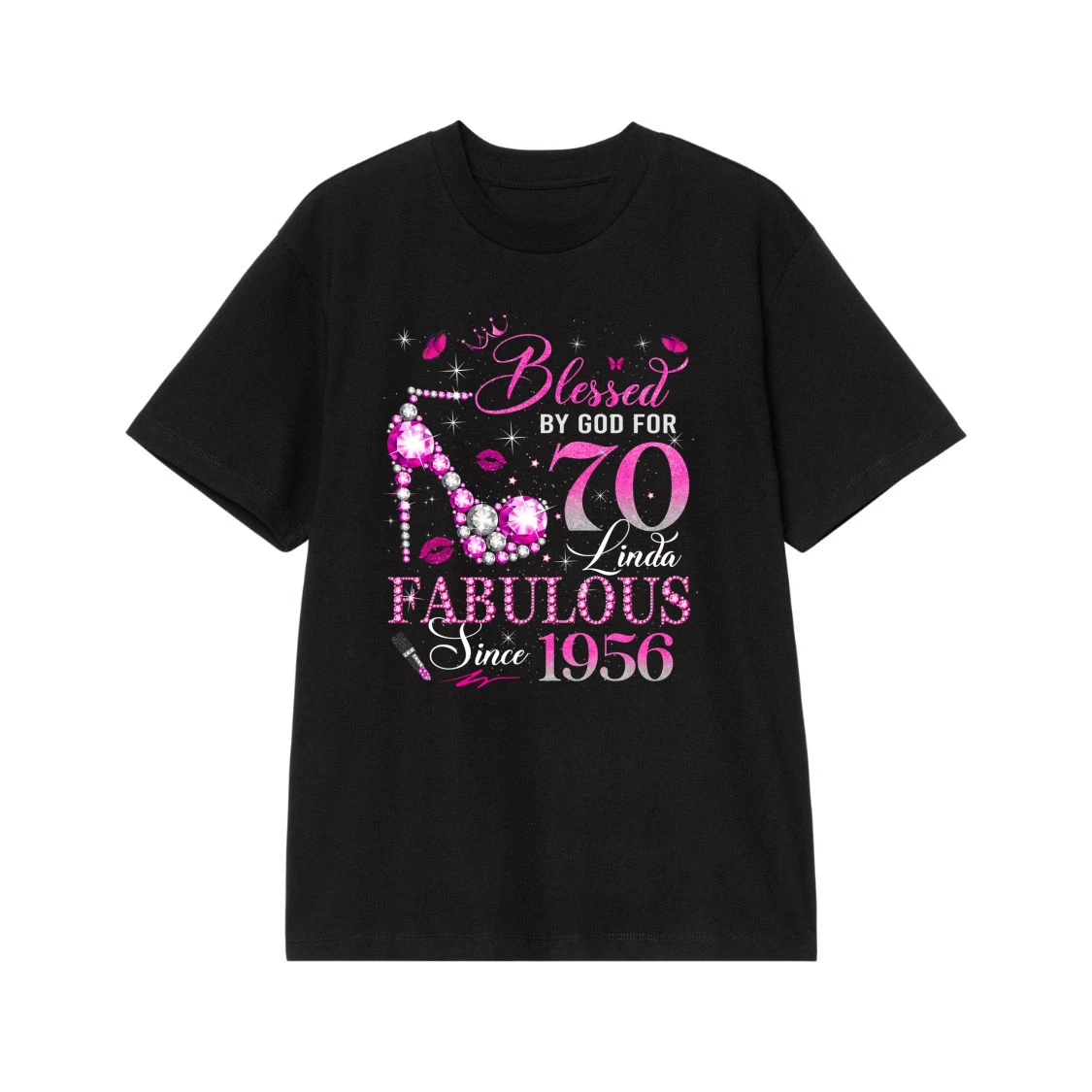 Blessed By God For 70 Fabulous Since 1956 Birthday T-Shirt