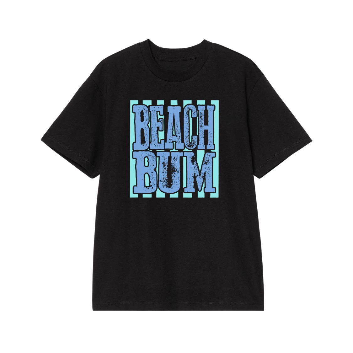 Beach Bum Distressed Text Summer T-Shirt