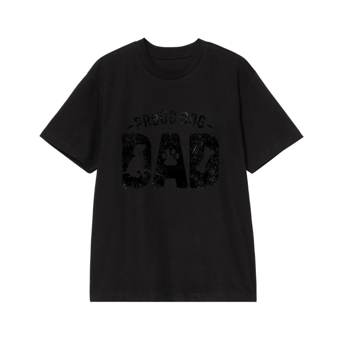 Proud Dog Dad Vintage Distressed Graphic With Dog Silhouettes