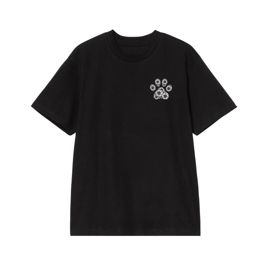 Floral Paw Print Graphic T-Shirt