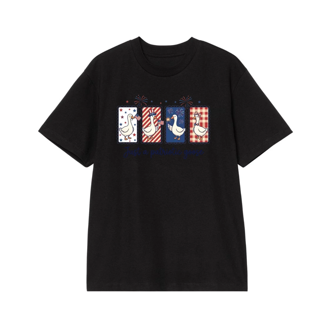 Just A Patriotic Goose 4th Of July American Flag T-Shirt