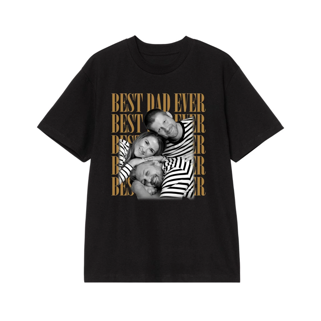 Best Dad Ever Personalized Family Photo T-Shirt