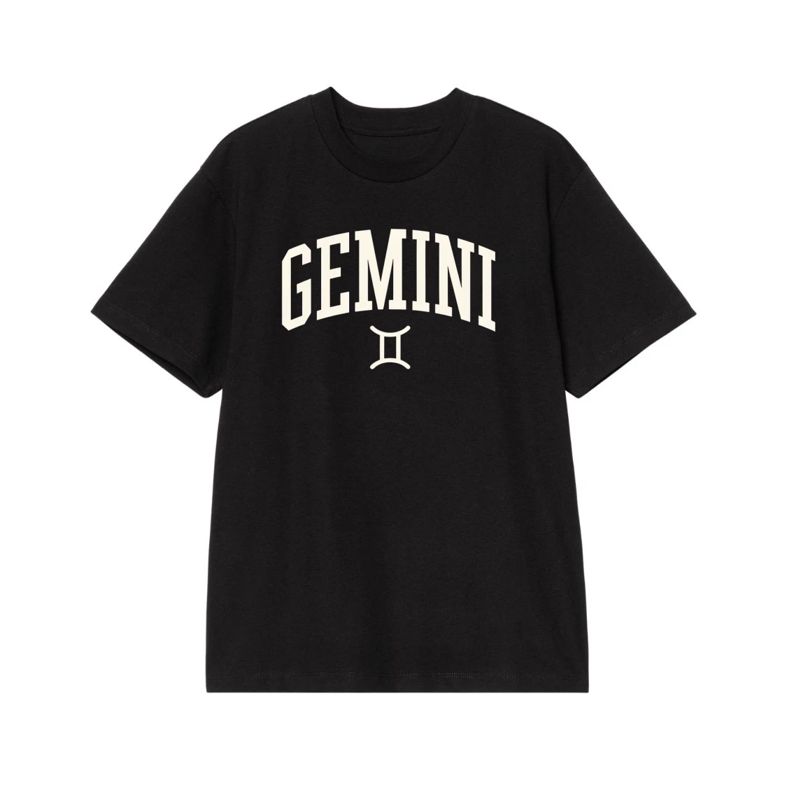 Zodiac Sign Collegiate Font T-Shirt With Astrological Symbol