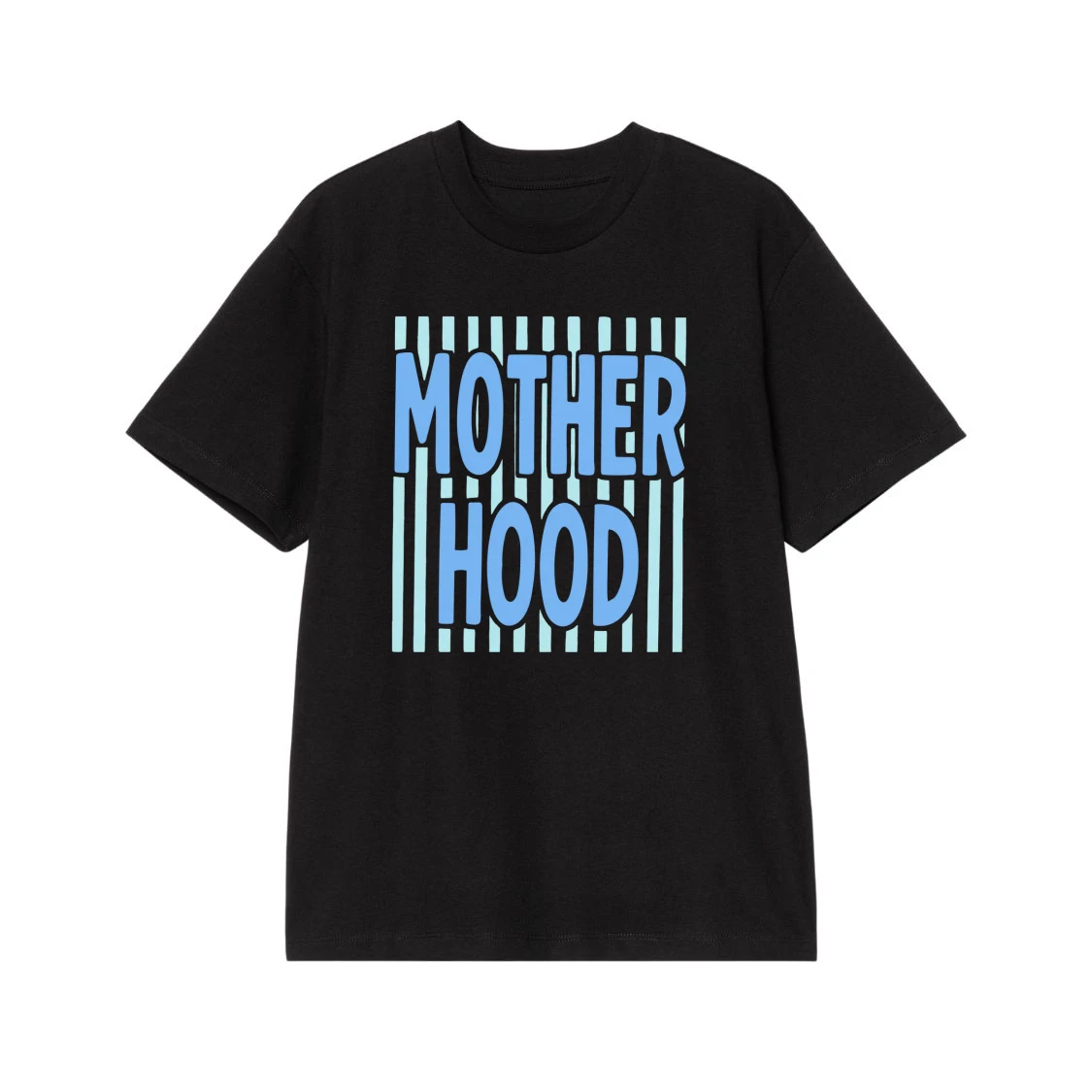 Motherhood Bold Text Retro Stripe T-Shirt