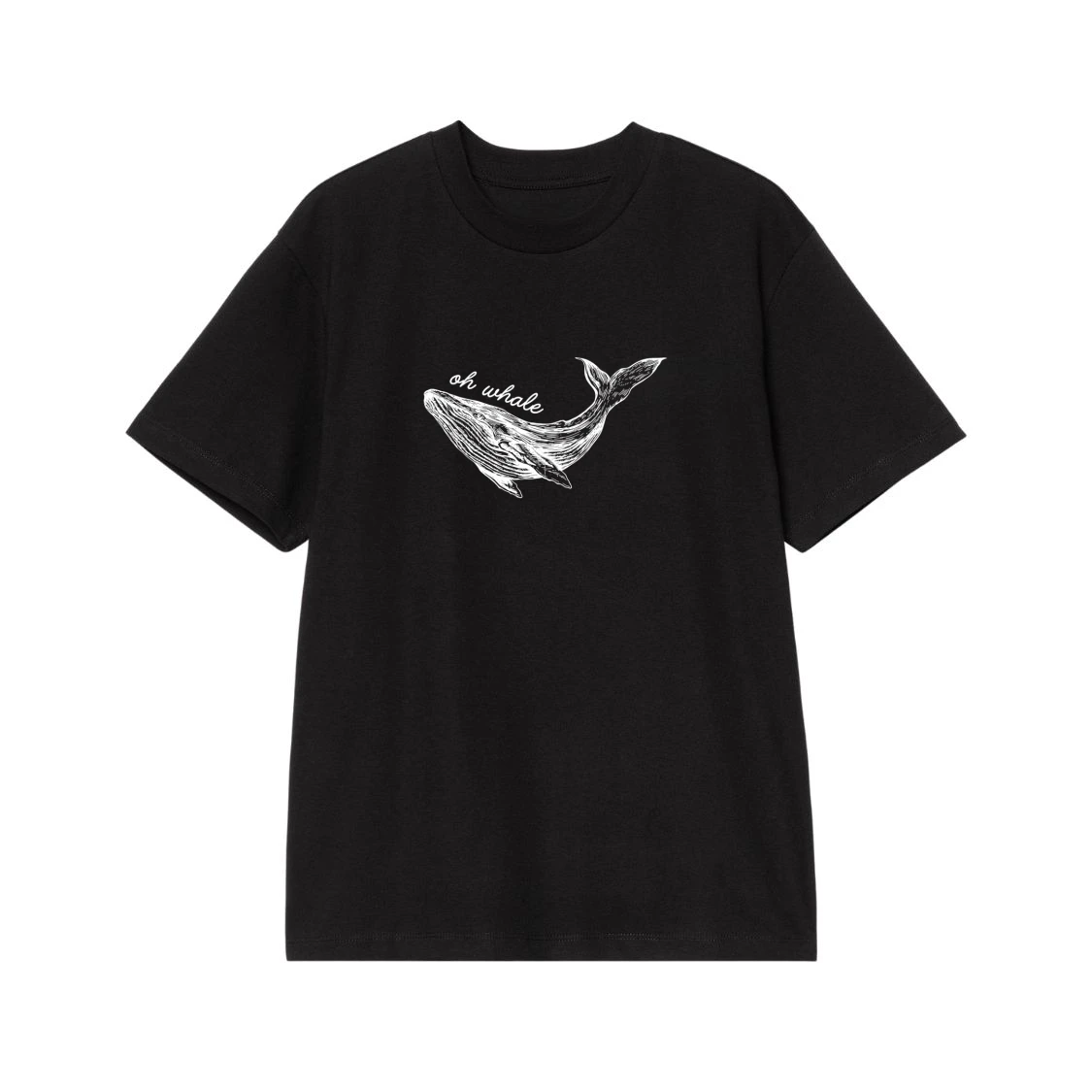 Oh Whale Funny Pun Humpback Whale Line Art T-Shirt