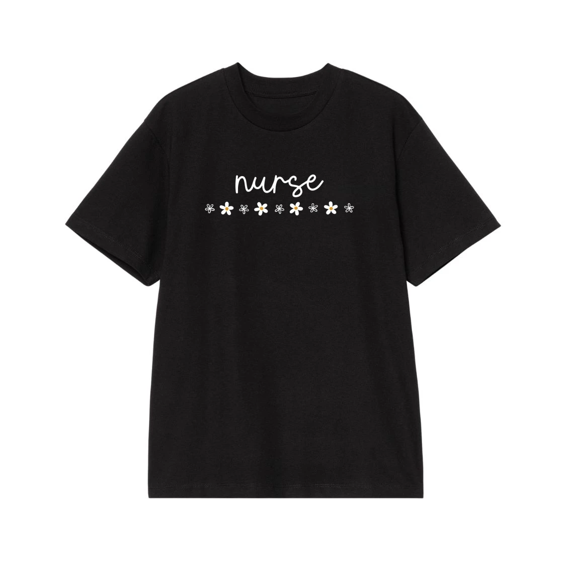 Nurse Cursive Font With Daisy Flower Line