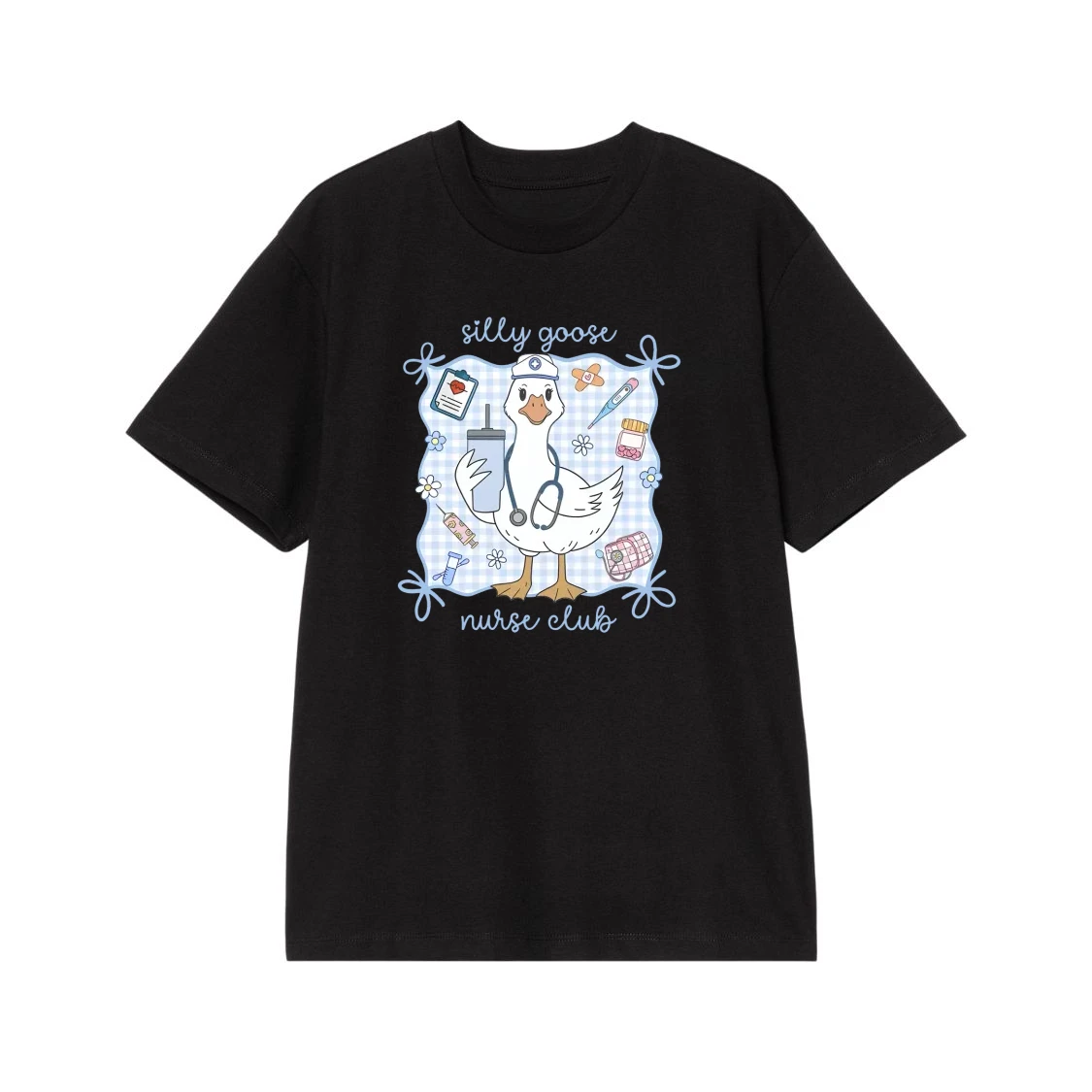 Silly Goose Nurse Club Cute Cartoon Goose T-Shirt