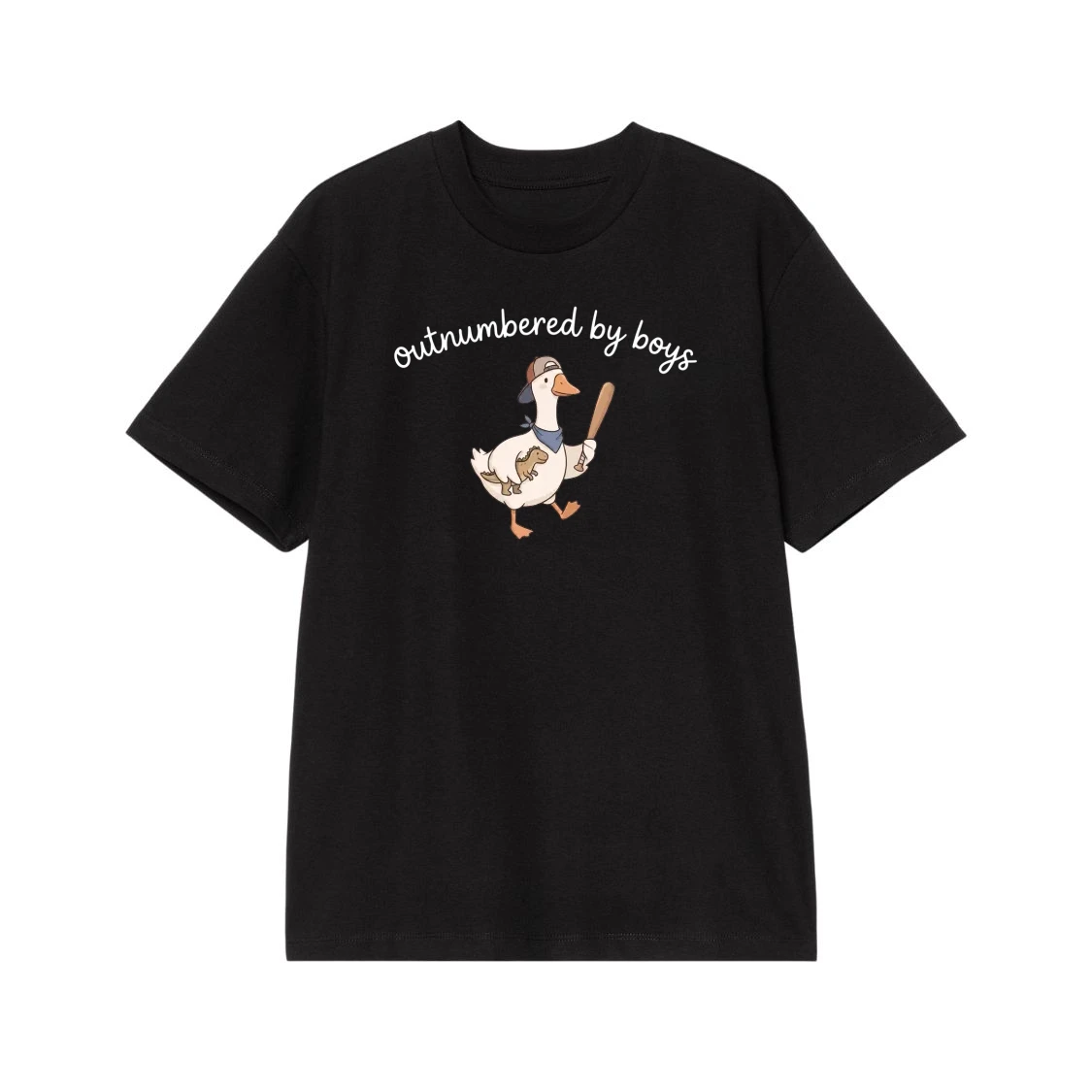 Outnumbered By Boys Duck With Baseball Bat T-Shirt