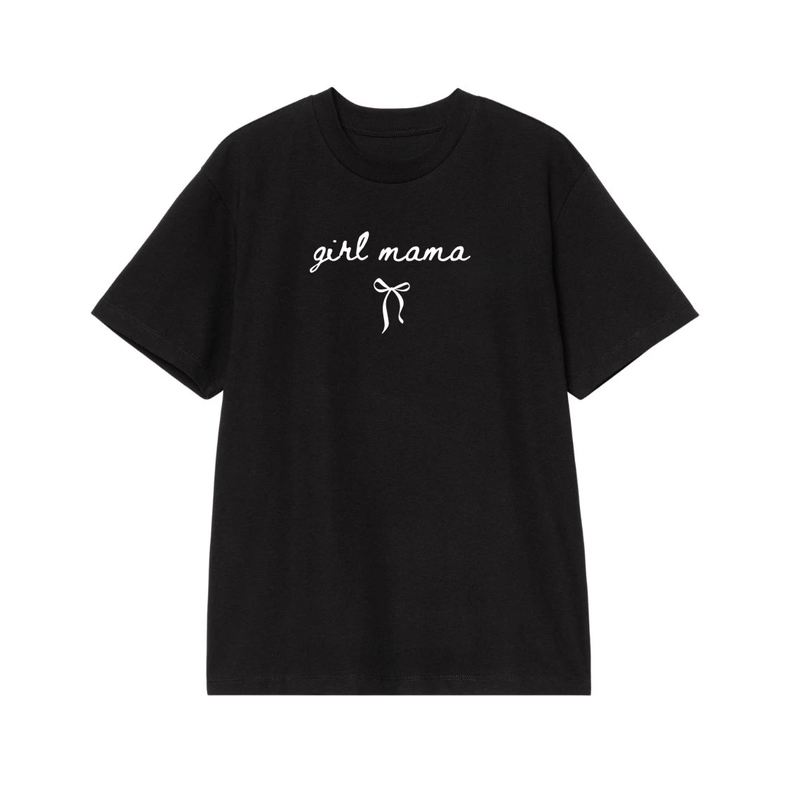 Girl Mama Cursive Script With Bow Graphic T-Shirt