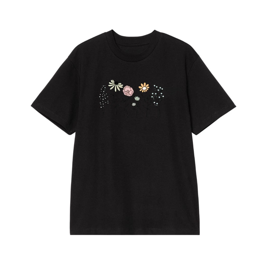 Minimalist Wildflower Garden Line Art