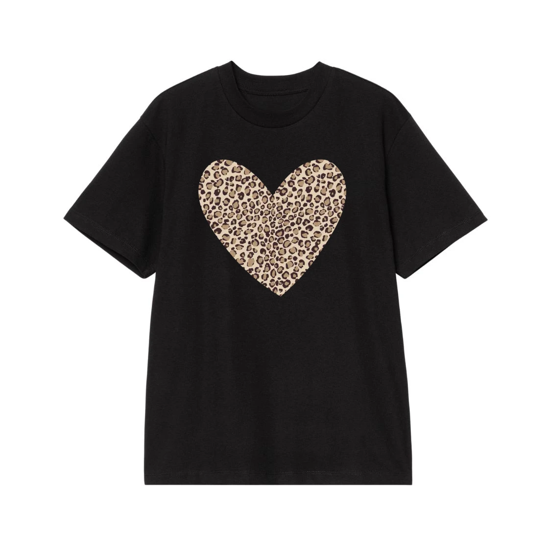 Leopard Print Heart T-Shirt
