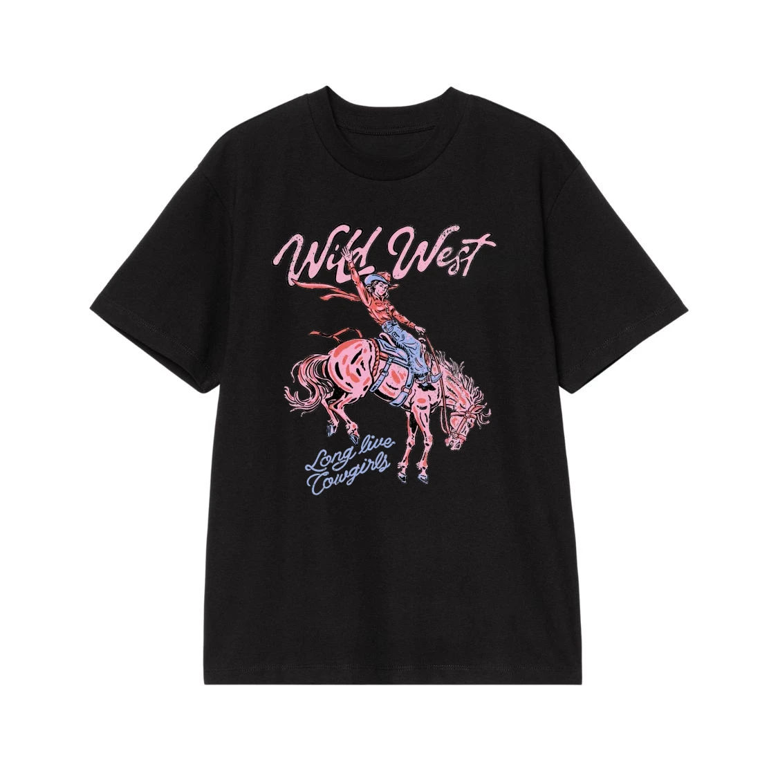 Wild West Long Live Cowgirls Retro Graphic T-Shirt