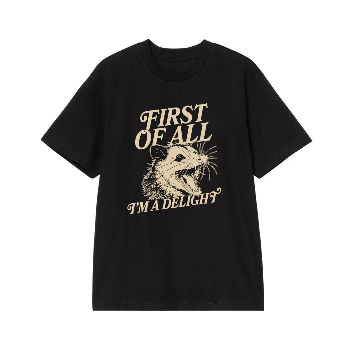First Of All I'M A Delight Funny Hissing Opossum T-Shirt