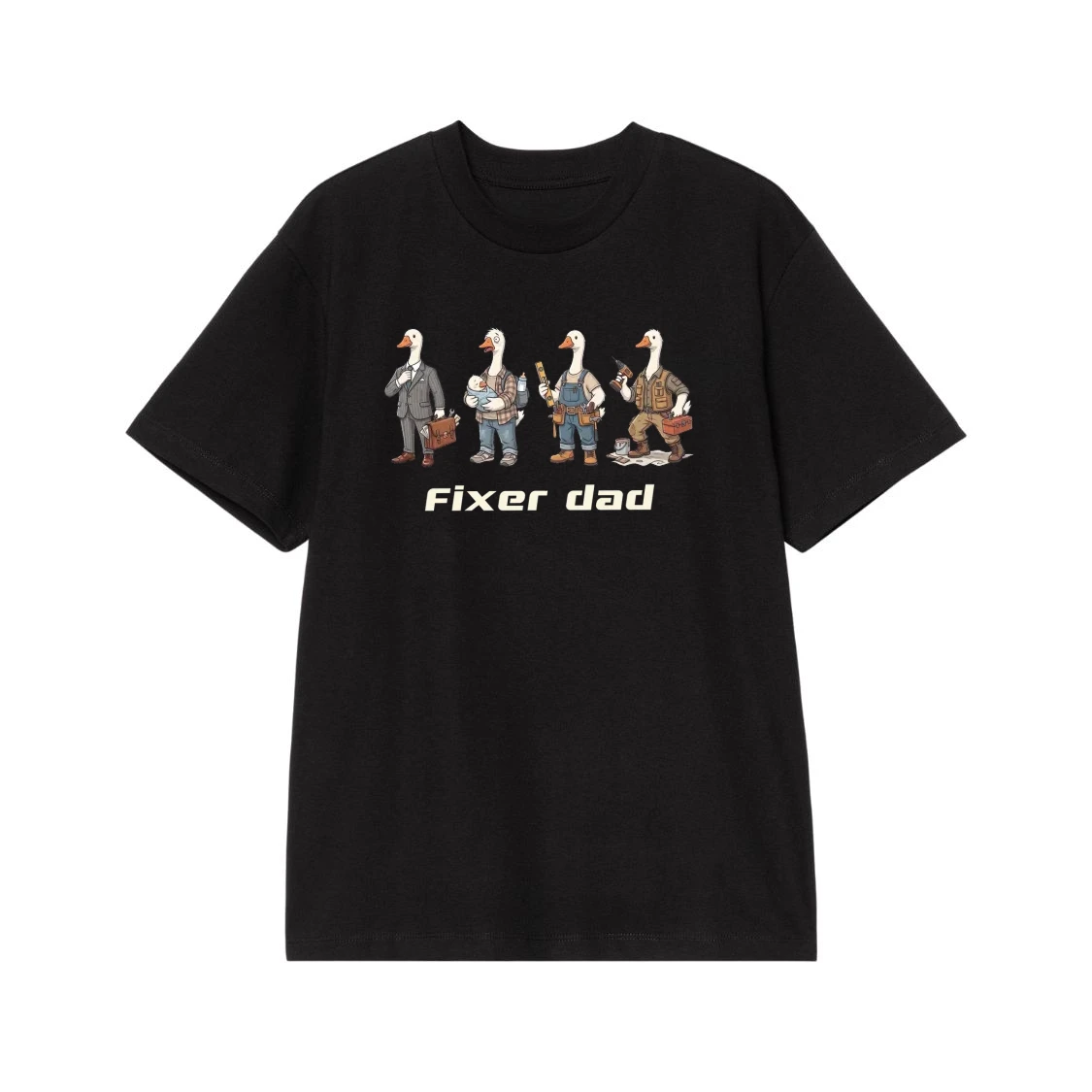 Fixer Dad Funny Geese Cartoon T-Shirt For Father'S Day