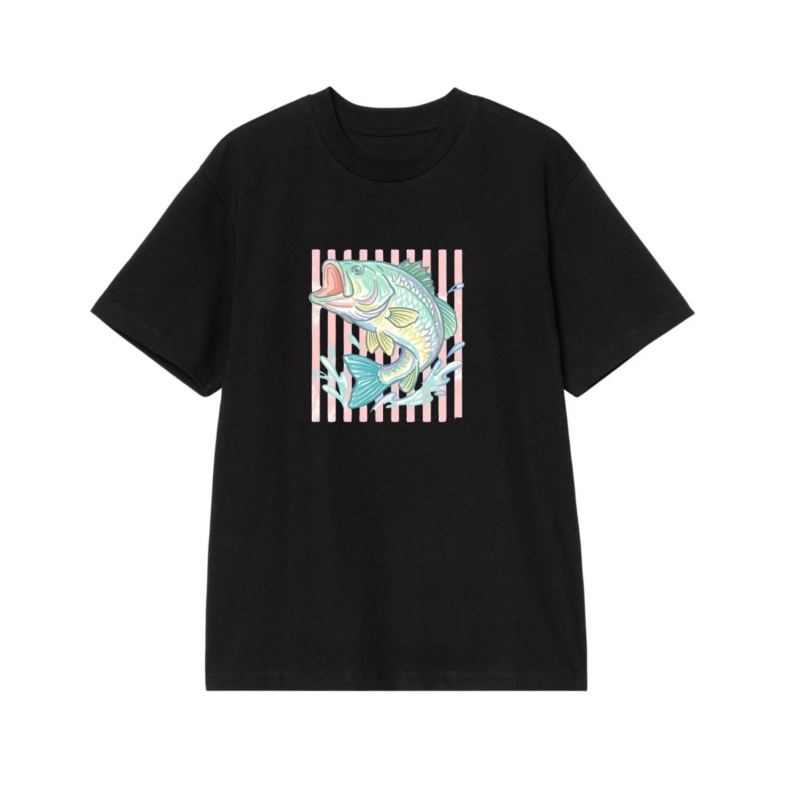Colorful Pastel Largemouth Bass Fishing Graphic