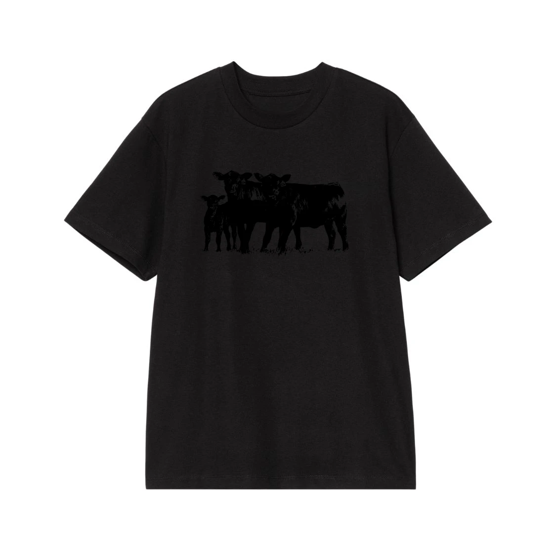 Three Cows And A Calf Silhouette Graphic