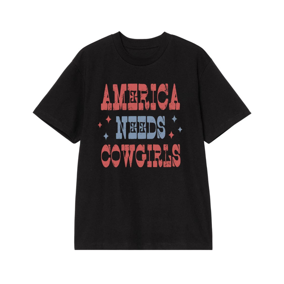 America Needs Cowgirls Retro Patriotic Western T-Shirt
