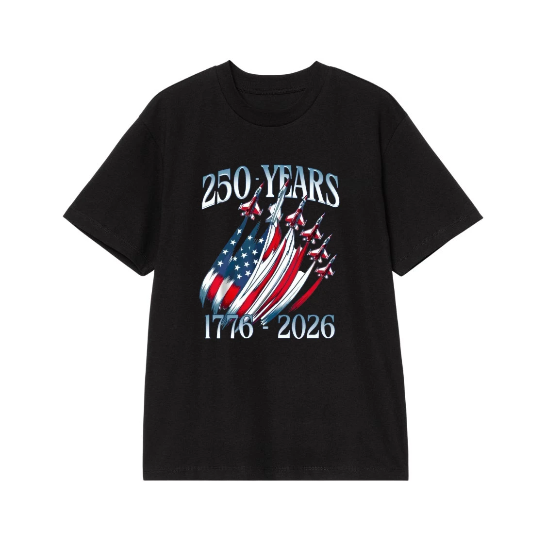Patriotic 250 Years 1776-2026 Usa Anniversary Fighter Jets T-Shirt