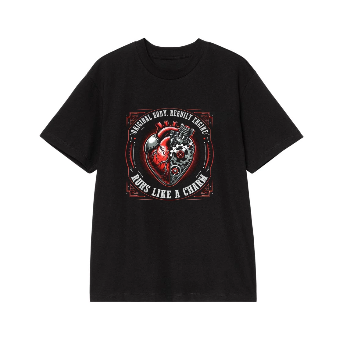 Original Body Rebuilt Engine Runs Like A Charm Mechanical Heart T-Shirt
