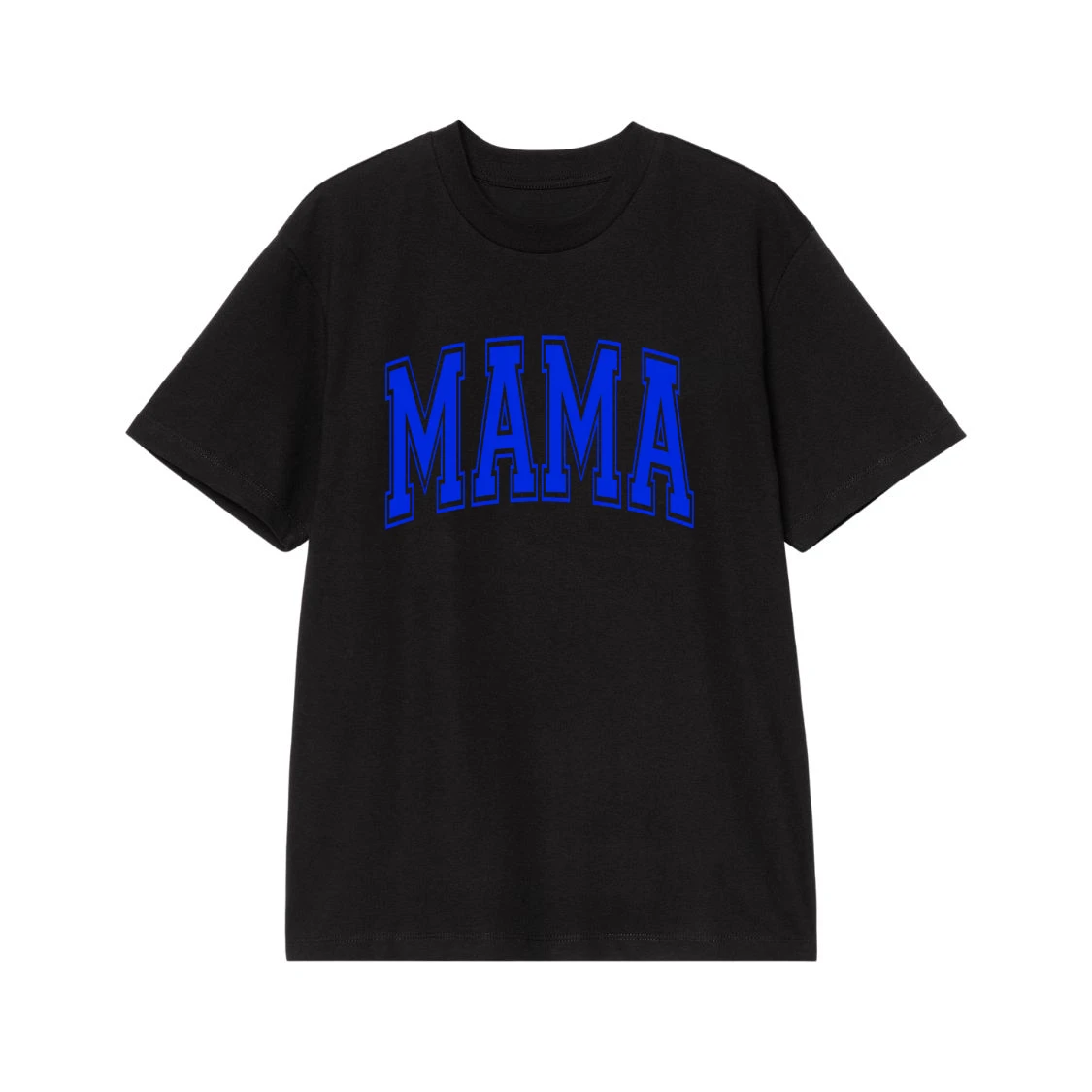 Mama Blue Collegiate Lettering Camouflage T-Shirt