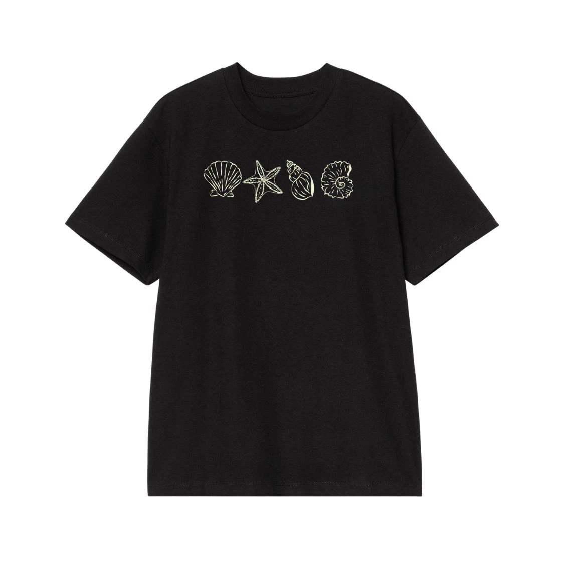 Seashells And Starfish Line Art T-Shirt