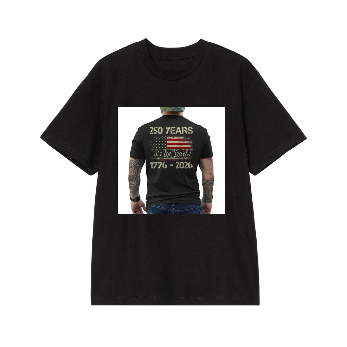 250 Years We The People 1776-2026 Distressed American Flag Patriotic T-Shirt