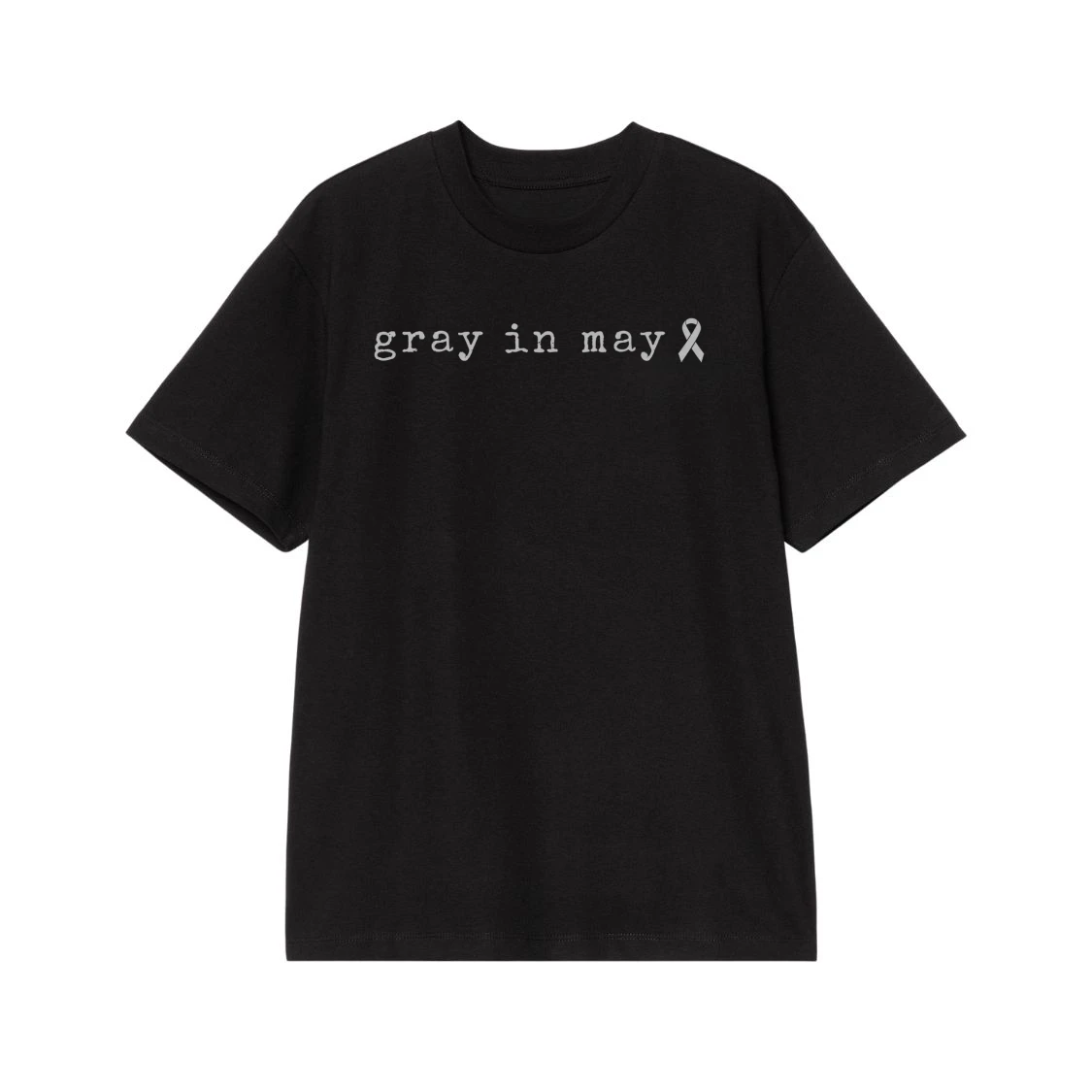 Gray In May Brain Cancer Awareness Ribbon T-Shirt