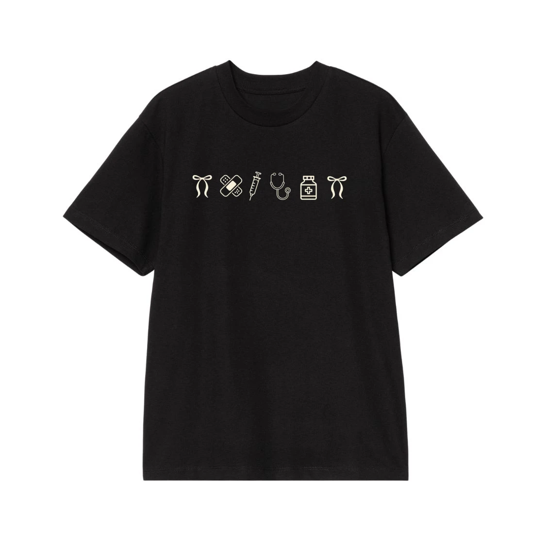 Coquette Nurse Life Medical Icons T-Shirt