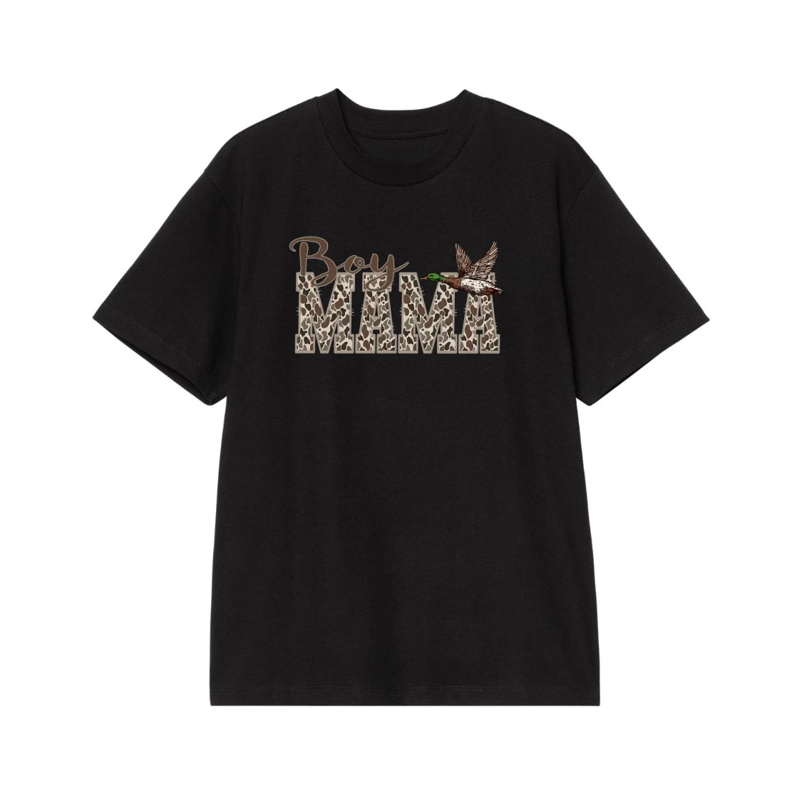 Boy Mama Camouflage Print With Flying Duck